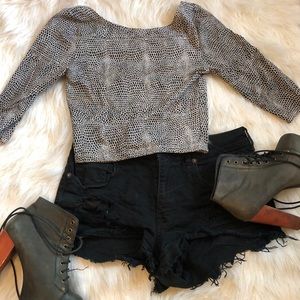 90s Vintage Animal Print Crop Top Grunge Festival